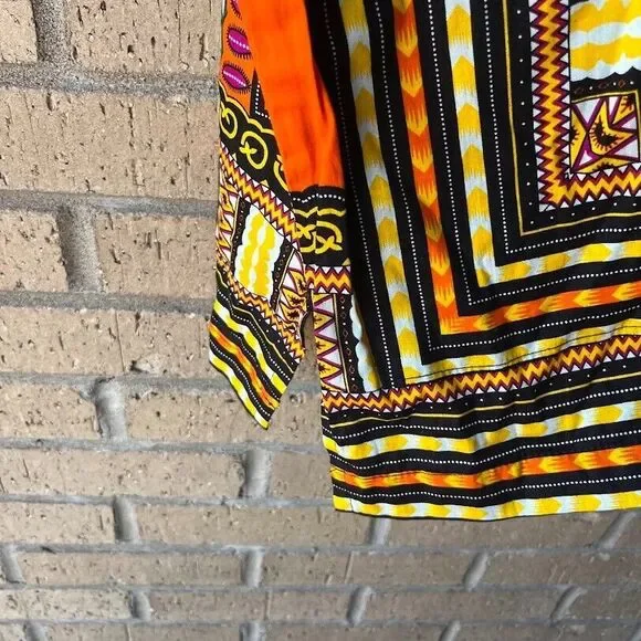 Dashiki Shirt Hippie Mexican Afro Gringo Poncho Tribal Unisex Festival T-Shirts - Picture 8 of 9